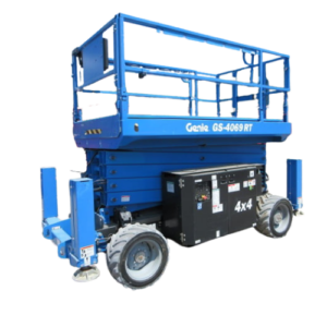 14 meter schaarhoogwerker ruw-terrein